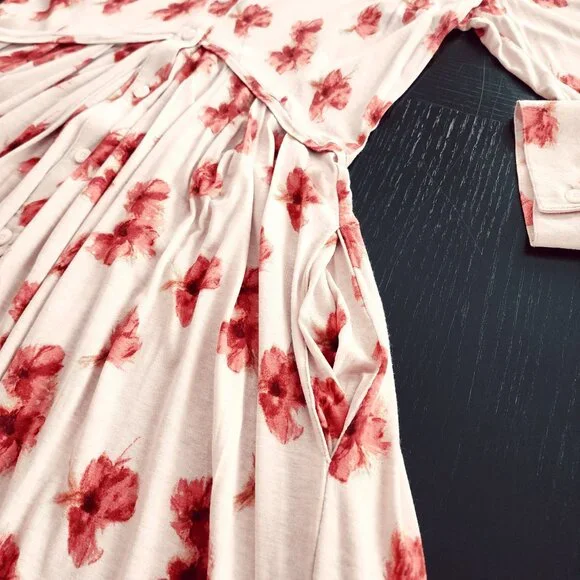 Vintage Samantha Sung London| Aubrey Maxi Dress| Coral Floral| NWT Size 10 - Picture 5 of 12